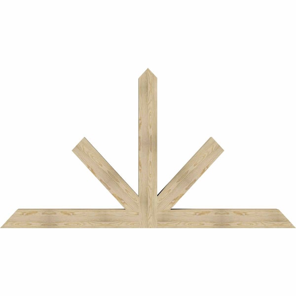 Ekena Millwork Saratoga Rough Sawn Timber Gable Bracket, Douglas Fir, 96"W x 52"H x 6"D x 6"F, 13/12 Pitch GBW096X52X0606SAR00RDF - main